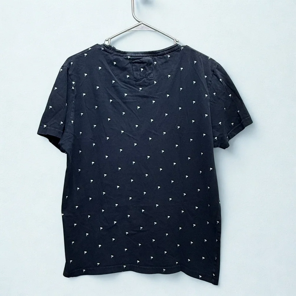 Denim & Flower Ricky‎ Singh Men's Navy White Small Palm Tree Print T-Shirt